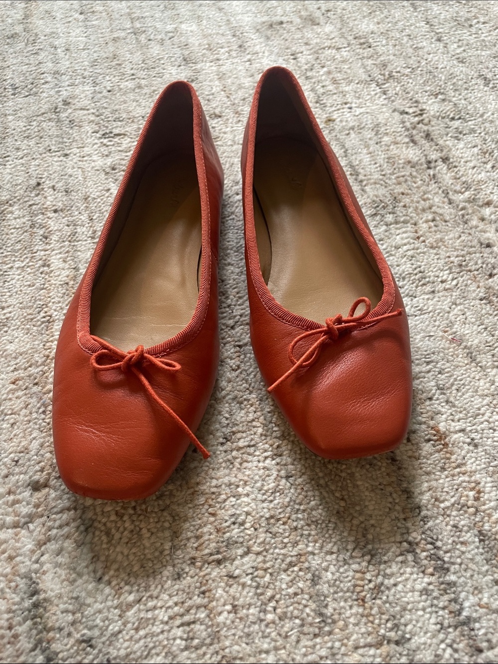 Madewell Women’s Orange Leather Ballet Flats
